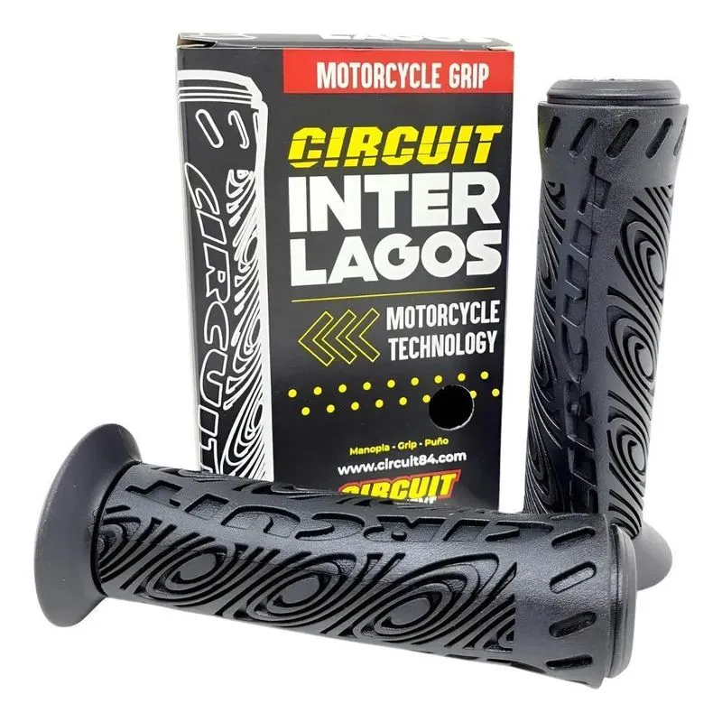 10x Manopla Punho Moto Circuit Interlagos Preta (par)