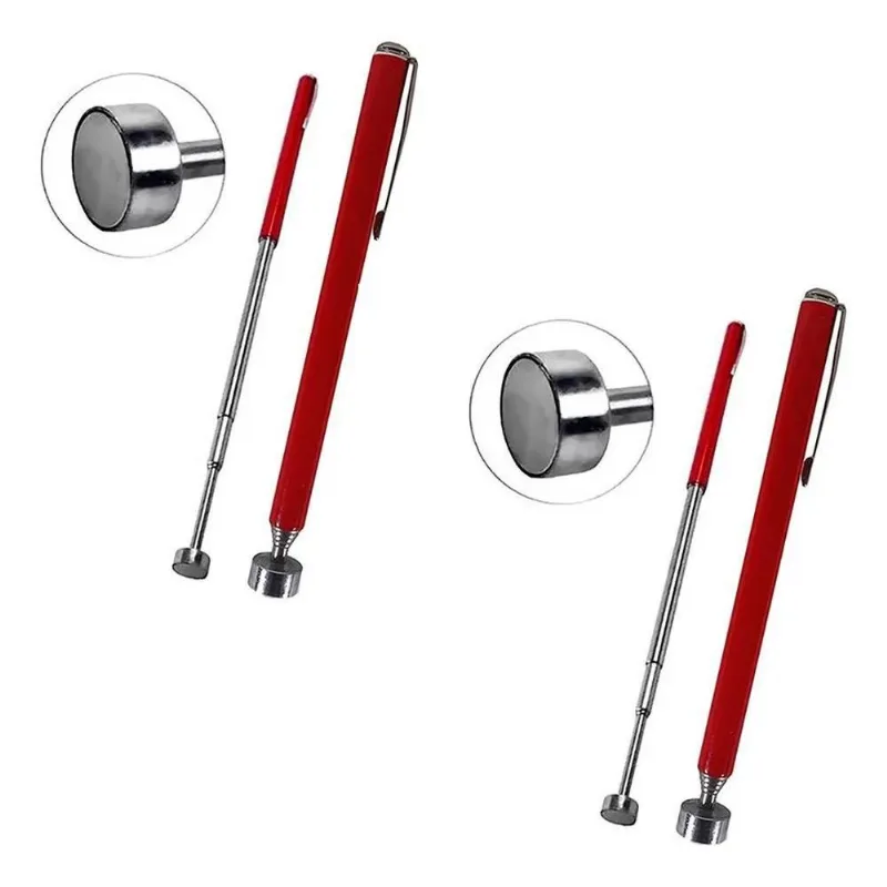 Kit 2 Imã Telescópico Magnético Caneta Antena Metal 61 Cm