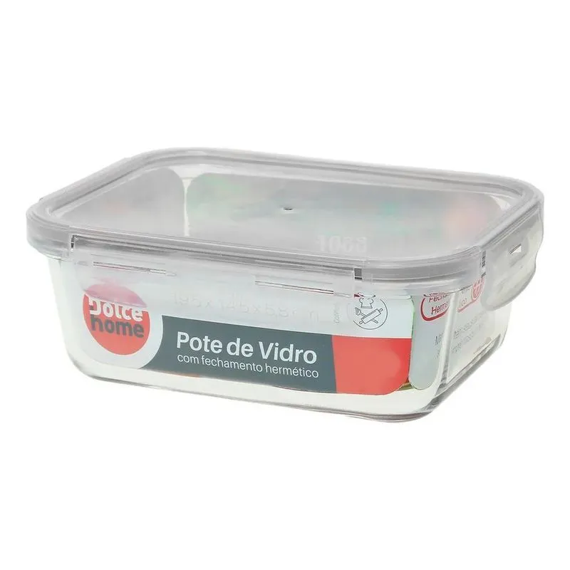 3x Pote De Vidro Marmita Hermético Mantimentos Cozinha 1 Lit