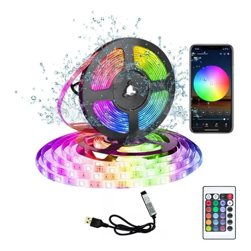 10x 5050 Rgb Fita Led 16 Milhões Cores Bluetooth Controlado