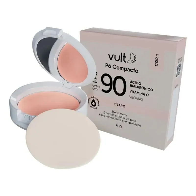 10x Pó Compacto Facial Fps 90 Vult 6g