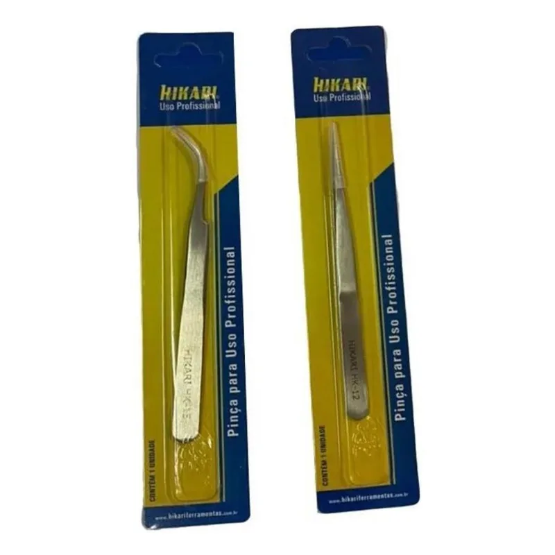 Kit Pinça Reta E Curva Profissional Hikari Bga Reballing