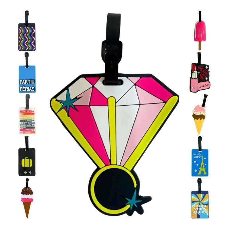 5x Identificador De Mala De Viagem Tag Bagagem Silicone Prem