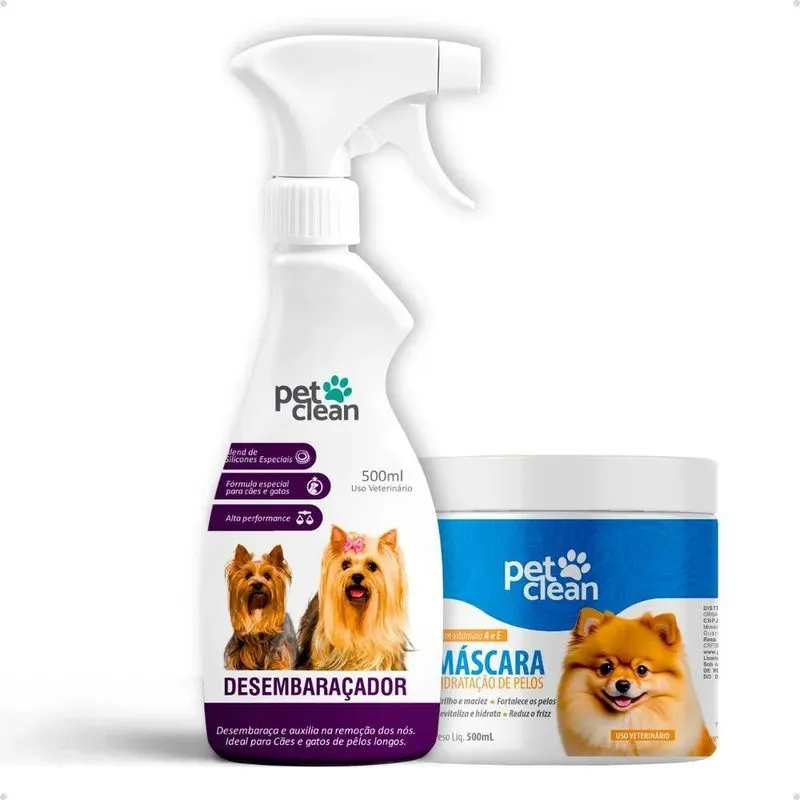 10x Kit Máscara De Hidratação + Desembaraçador De Pelos Pet