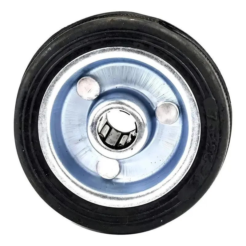 5x Roda Borracha 4 Polegadas Rolamento Rolete Até 65kg