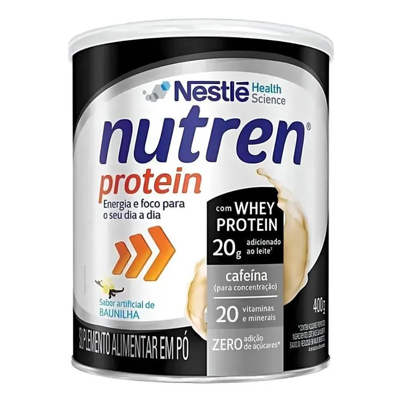 10x Suplemento Nutren Protein Em Pó Baunilha 400g Nestlé