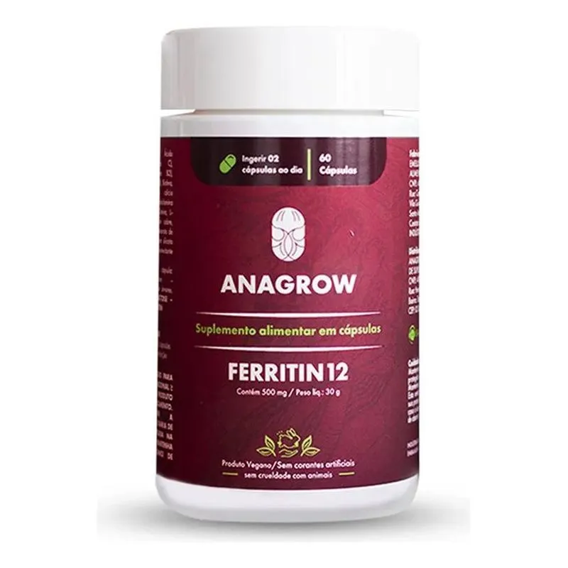10x Vitamina Para Queda De Cabelo Ferritin12 - 60 Cápsulas