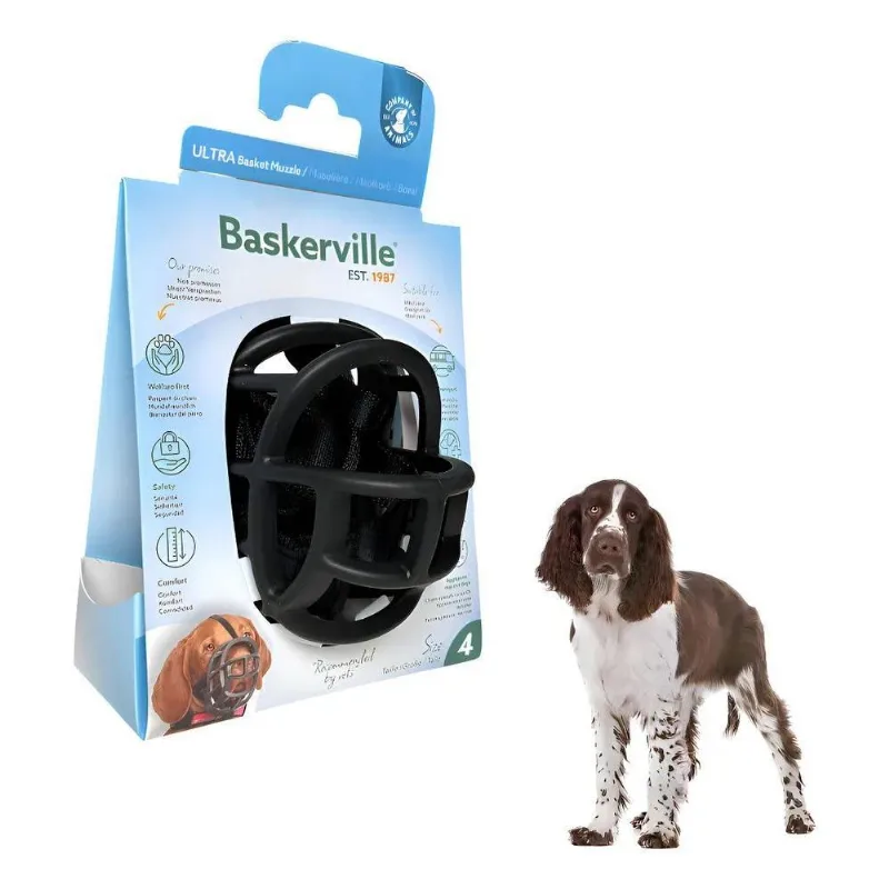 Focinheira Para Cães Baskerville Tamanho 4 Grande Preta Pret