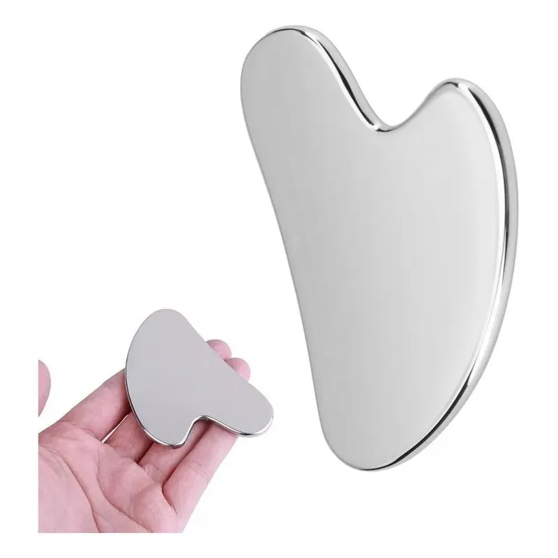2x Gua Sha Inox Anti Idade Skincare Drenagem Facial E Muscul