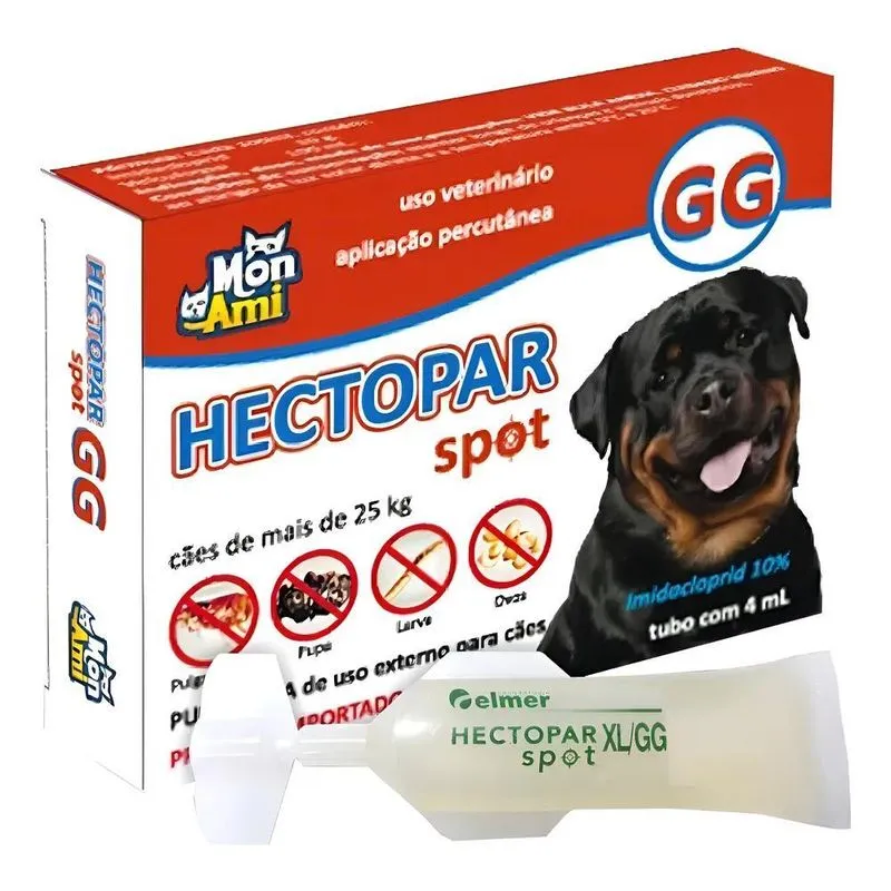 Hectopar Gg Antipulga Para Cão Com Mais De 25 Kg
