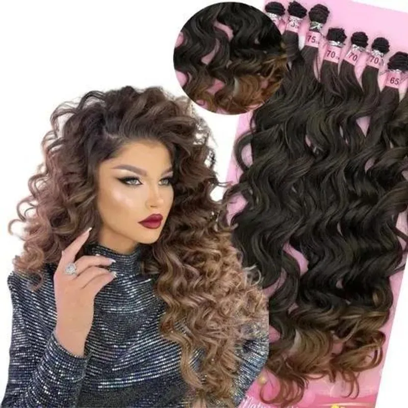5x Cabelo Bio Orgânico Ondulado Natural 75cm 300gr Premium H