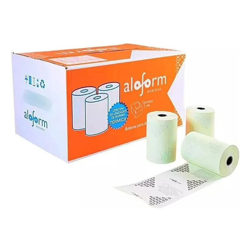 10x Bobina Térmica Branca 80x30 Aloform Caixa C/30 Unidades