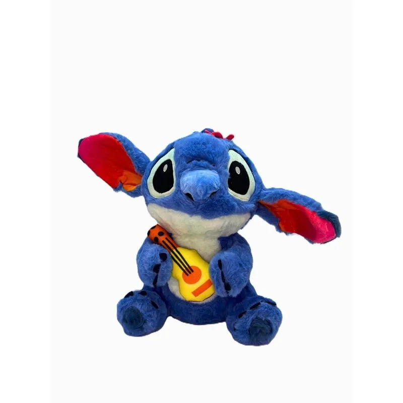 Brinquedo Pelúcia Stitch Violão Desenho Disney Infantil 30Cm