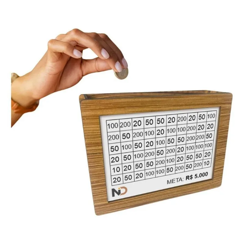 2x Monebox Cofrinho Dinheiro Mdf Método Japonês Kakebo 5.000