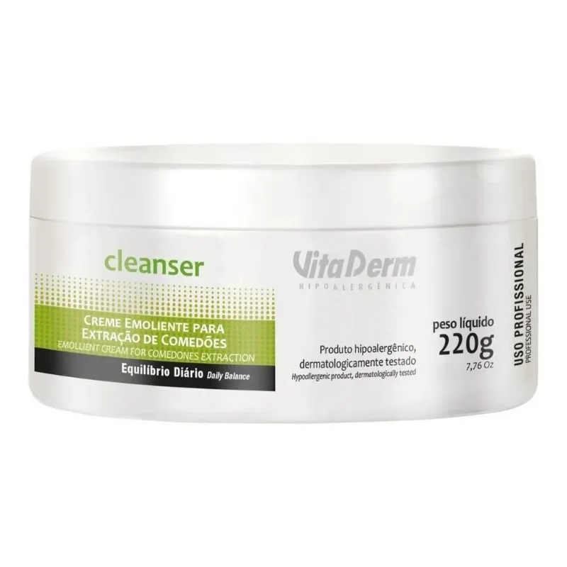5x Vitaderm Creme Emoliente Extração De Comedões 220g