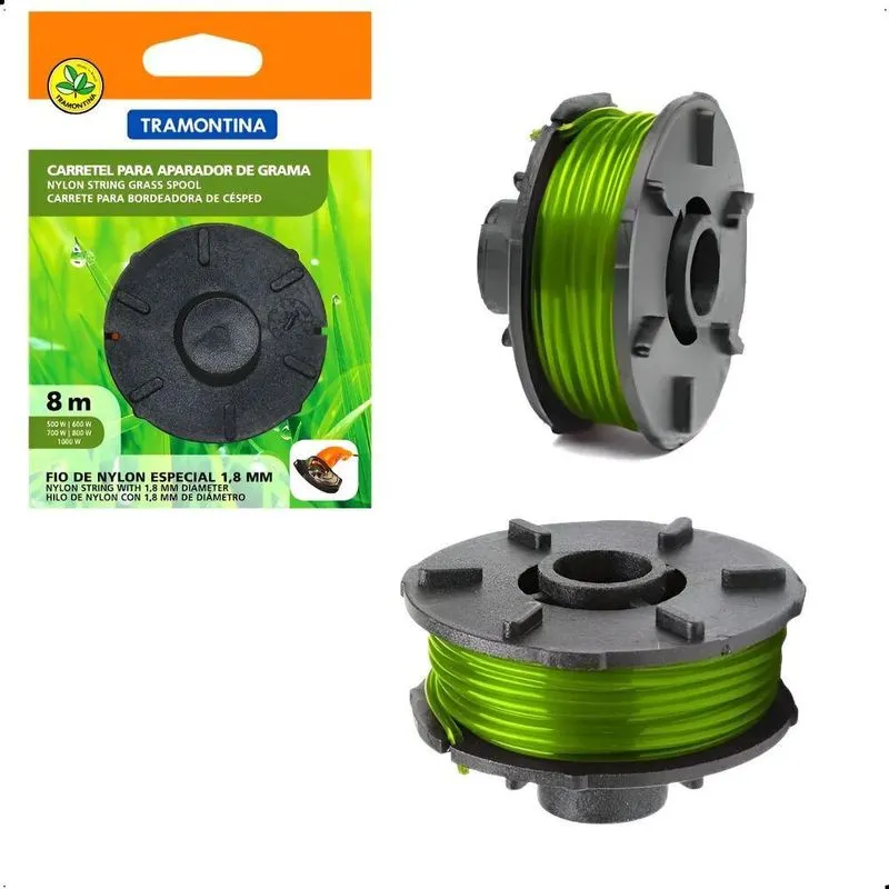3x Kit 2 Carretel Roçadeira Aparador Grama Fio Nylon Tramont