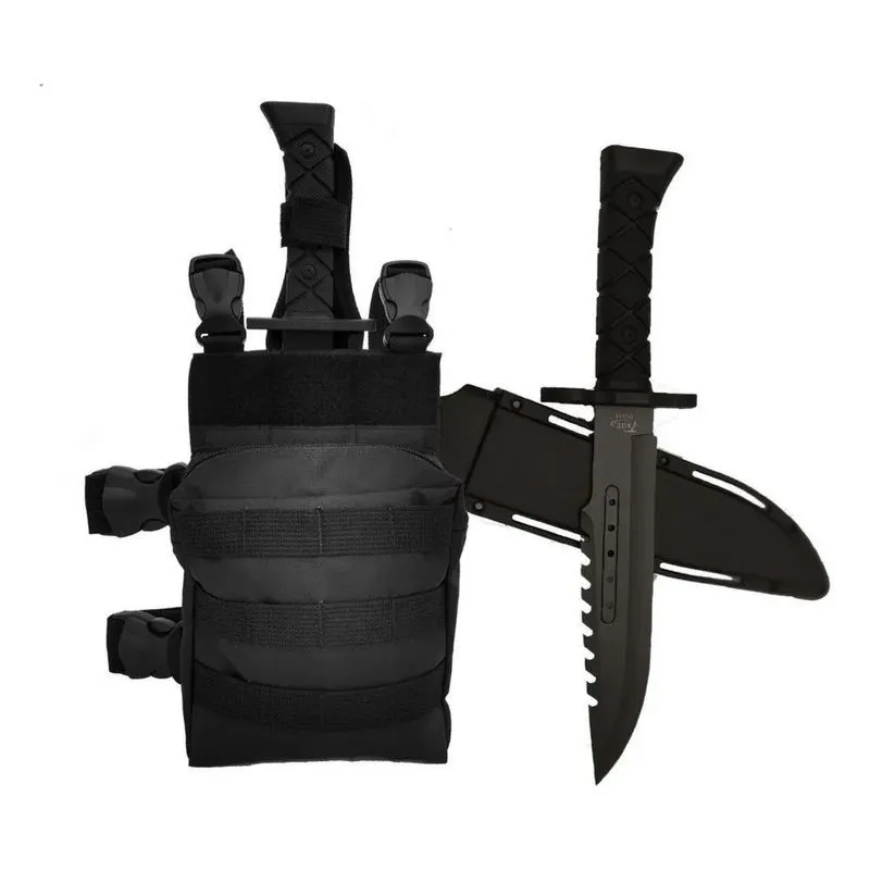 Wwart Tactical Faca Rambo Tática Cor Preto Lâmina Mixta Punh