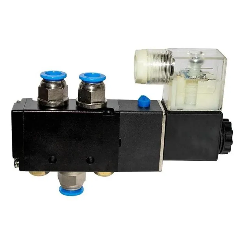 Válvula Solenoide 24v 5/2 Vias 1/4 Pneumática Mangueira 8mm