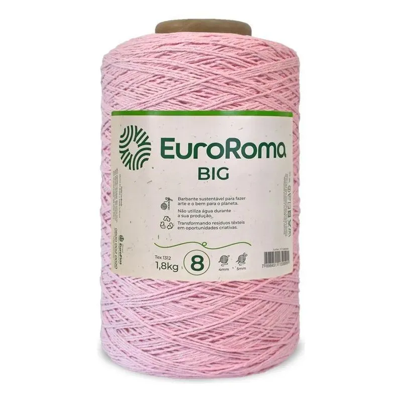 Barbante Euroroma 1,8kg Big Cone 8mm Rosa Bebê - 510