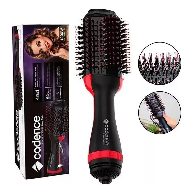 5x Escova Secadora Cadence Rouge Style 4 Em 1 Esc700