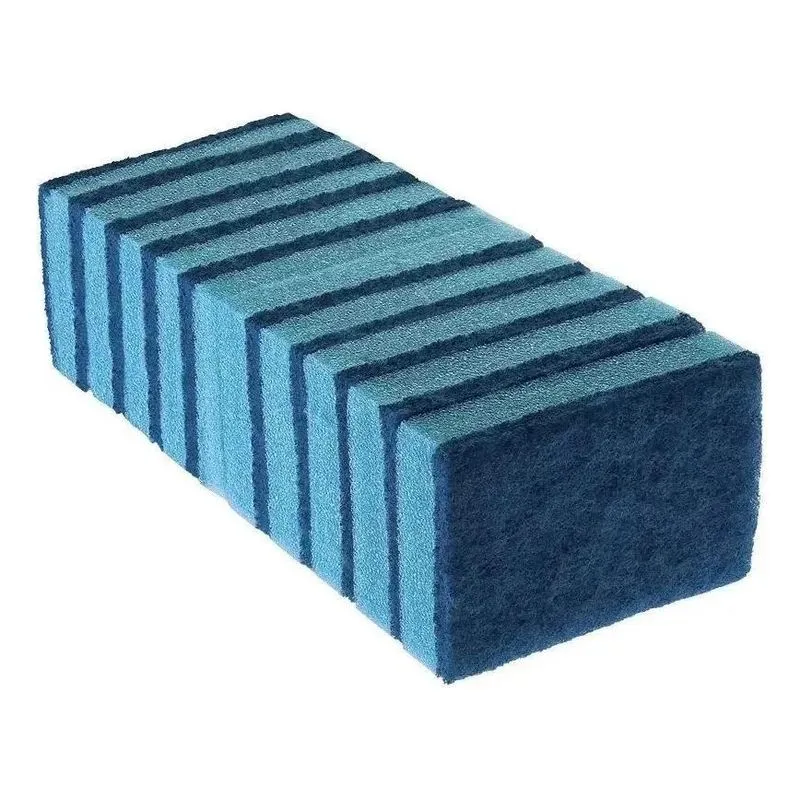 5x Kit Com 10 Esponjas Antiaderente Azul Nao Risca Com