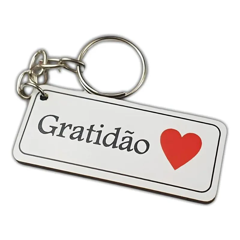 100 Chaveiros Em Mdf Gratidão Lembr Coração Adesivo Vermelho