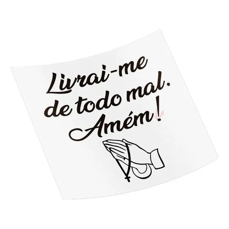 5x Adesivo Livrai-me De Todo Mal Amém Carro Moto Frase