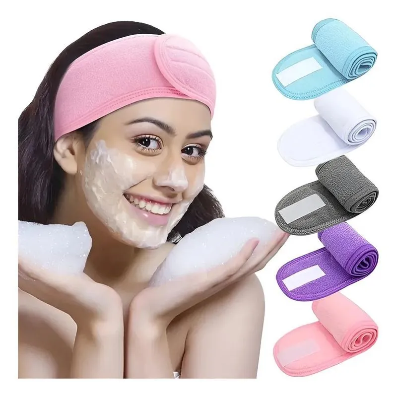 Faixa Atoalhada Tiara Cabelo Maquiagem Facial Make Skin C Ro