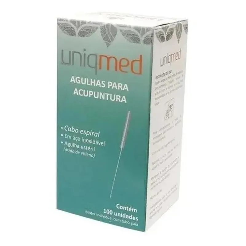 10x Agulha De Acupuntura 25x40mm Cx Com 100 Unid - Uniqmed