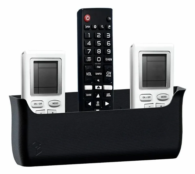 Suporte De Parede Porta 3 Controles Remoto Ar Tv Ventil Pret