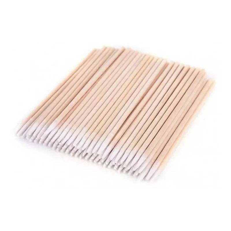 100 Palitos Com Algodão Para Limpeza Henna Sobrancelha Unhas