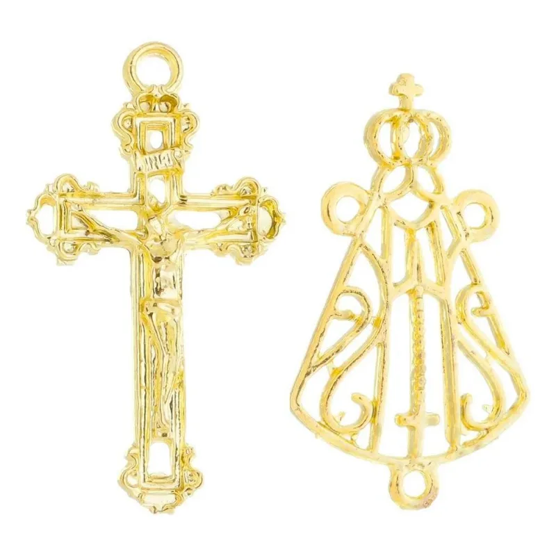10x 20 Entremeios Para Terço + 20 Cruz Nossa Senhora Aparec