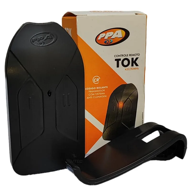 Controle remoto portão alarme 433,92MHz tok ppa preto
