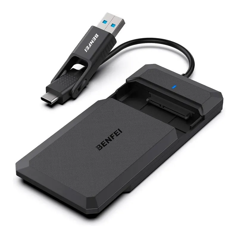 Case Gabineta Disco Rígido 2.5 pol. Benfei p/Usb a/c Preto