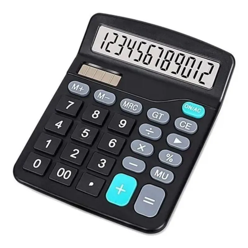 Calculadora Preta De Mesa 12 Digitos Display Barato