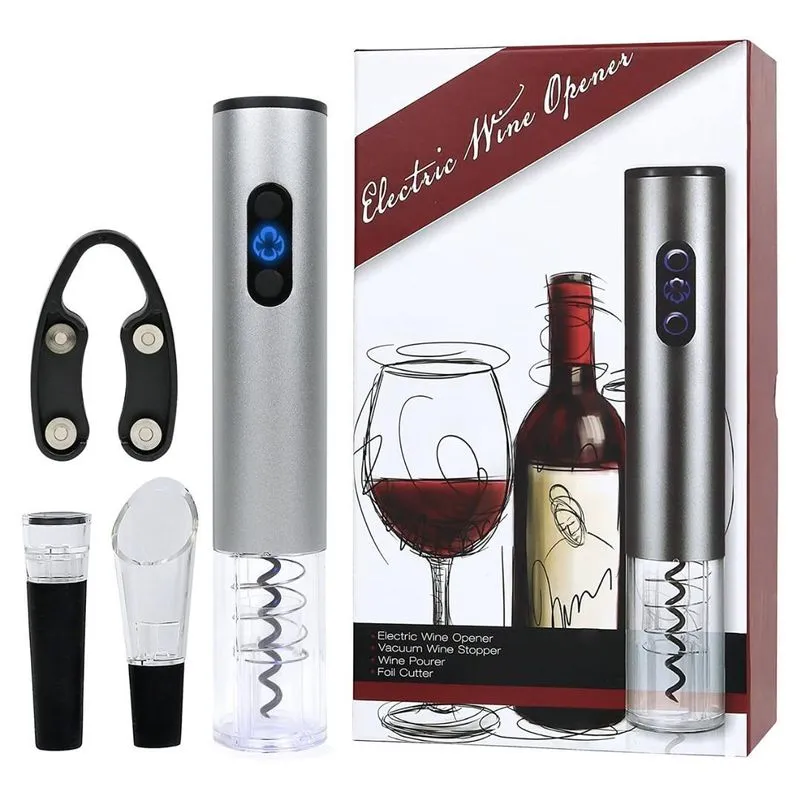 Kit Abridor Vinhos Elétrico Em Aço Inox Automatize Seu