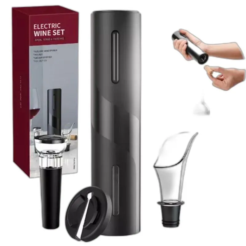 Kit Abridor De Vinho Elétrico 4 Em 1