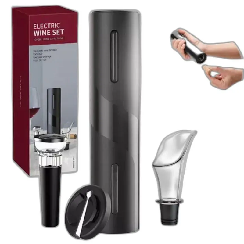 Kit Abridor De Vinho Elétrico 4 Em 1