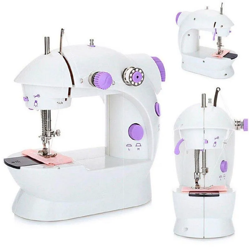 Mini Máquina Costura Reta Portátil Cor Branco Voltagem