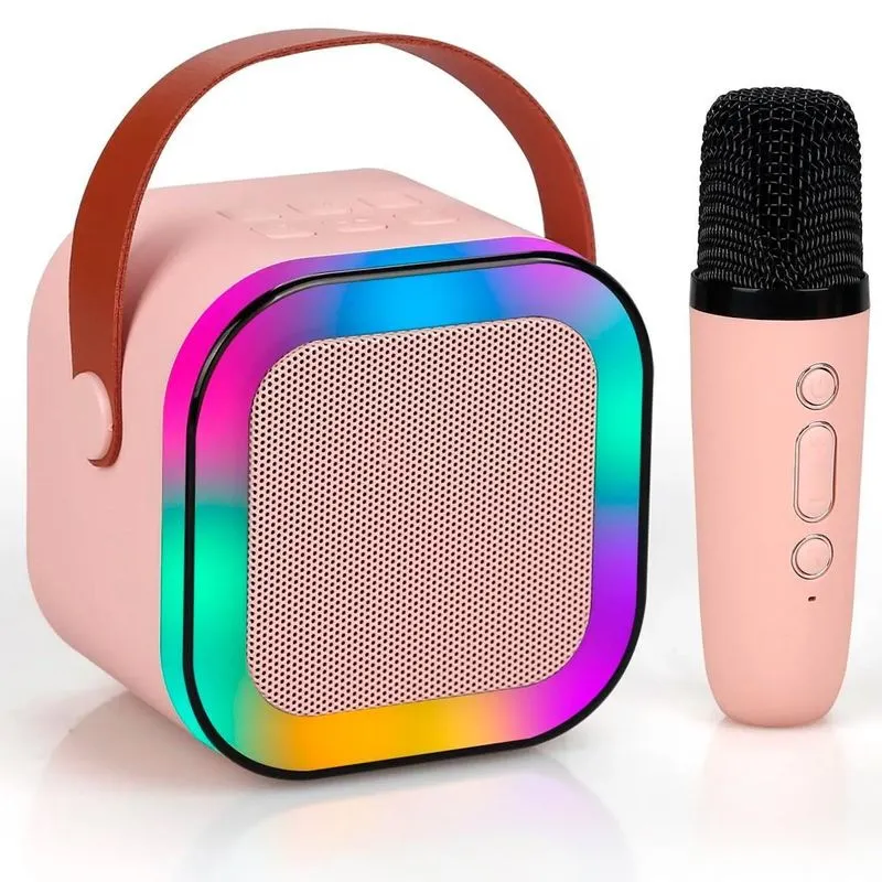 Caixinha Som Karaokê Infantil Microfones Sem Fio Bluetooth
