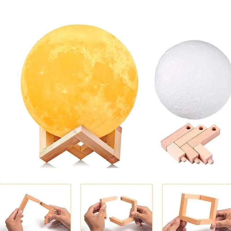 Abajur Lua Cheia 3d Umidificador Aromatizador Noites