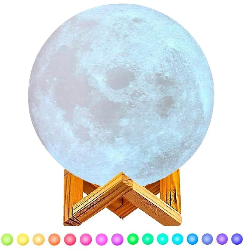 Luminária 3d Lua Cheia Umidificador E Aromatizador Abajur