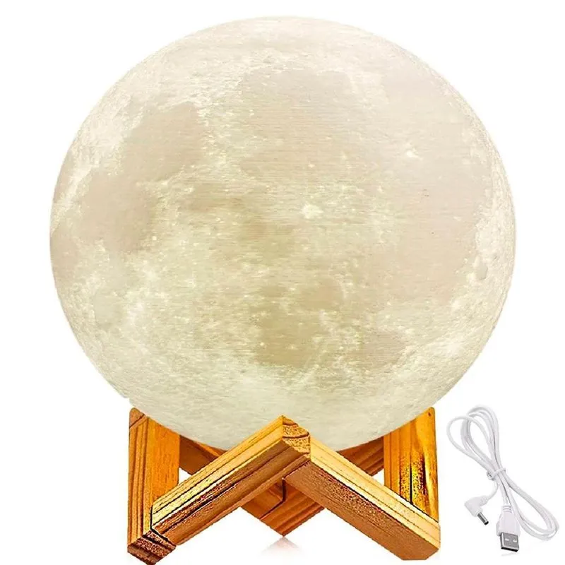 Abajur Lua Cheia 3D Difusor Umidificador Ar 880ml Luminária