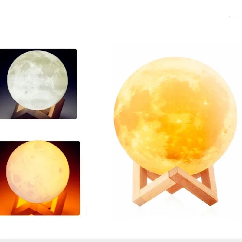 Abajur Lua Cheia 3D Umidificador De Ar E Difusor Aromas RGB
