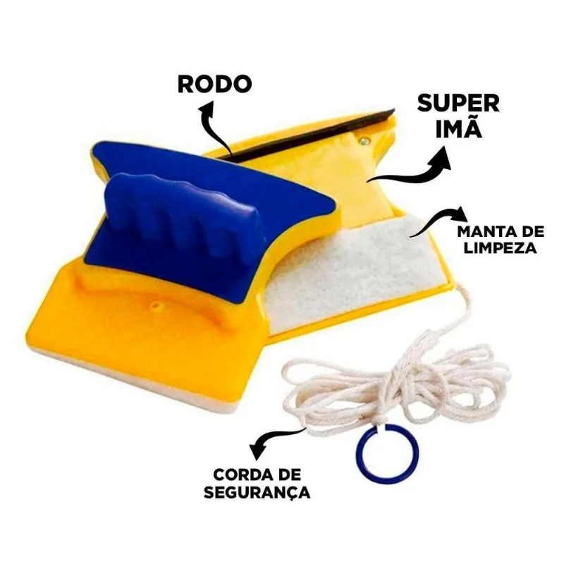 Limpador De Vidro Janela Magnetico Rodo Mágico Dupla Face