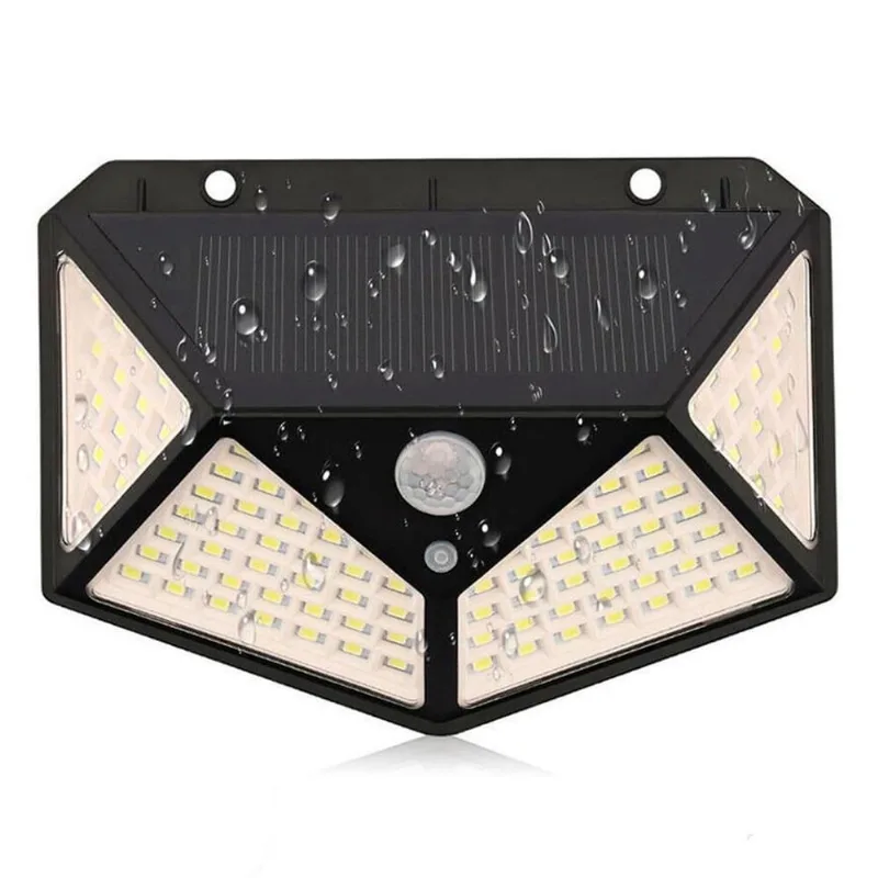 Luminária Holofote Luz Solar Arandela Prova D'Agua 100 Led
