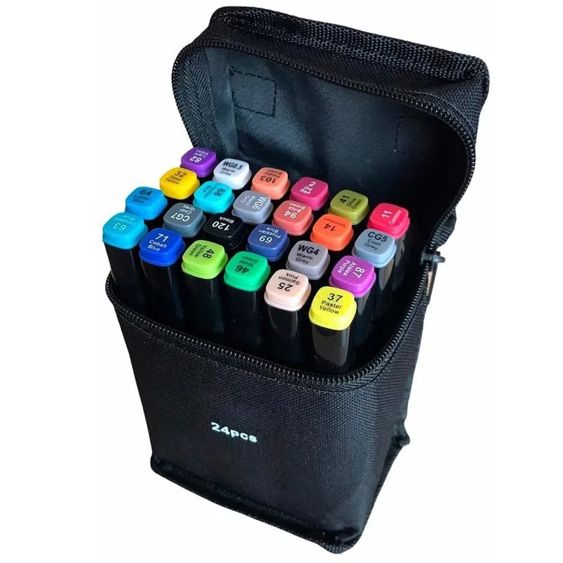 Kit Canetinha 24 Unidades Escolar Pintura Profissional