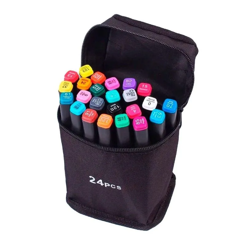 Kit Canetinha 24 Unidades Escolar Pintura Profissional