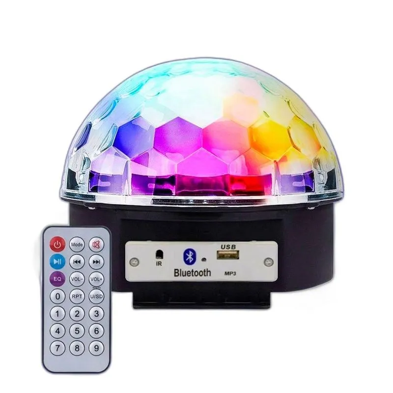 Globo De Espelho Balada Festa Rotativo Com Luz Rgb E Usb