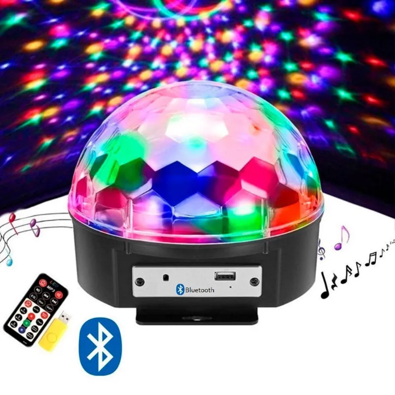 Iluminação De Festa Globo De Espelho Balada Rotativo Usb